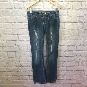 Blue Asphalt Distressed Flare/Boot Cut Jeans 3 C74